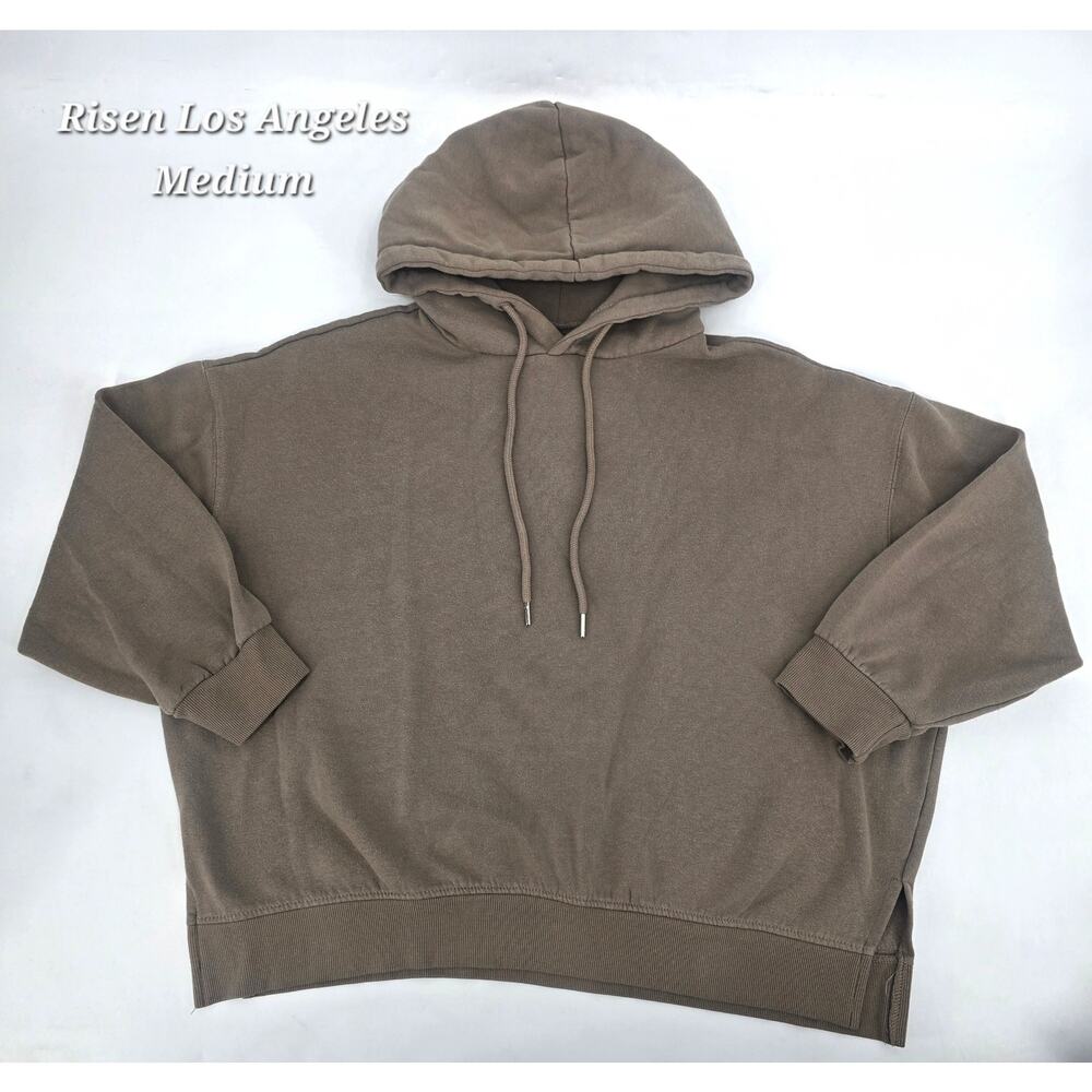 RISEN Los Angeles Cropped Hoodie Smoky Mushroom Brown Boxy Fit‎ Size M